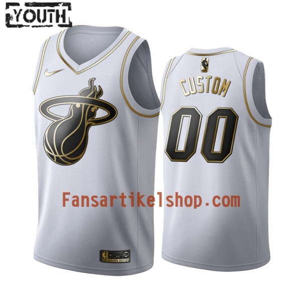 NBA Miami Heat Trikot Benutzerdefinierte Nike 2019-2020 Weiß Golden Edition Swingman - Kinder NBA Miami Heat Trikot Benutzerdefinierte Nike 2019-2020 Weiß Golden Edition Swingman - Kinder